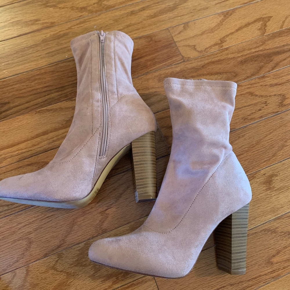 Blush pink booties